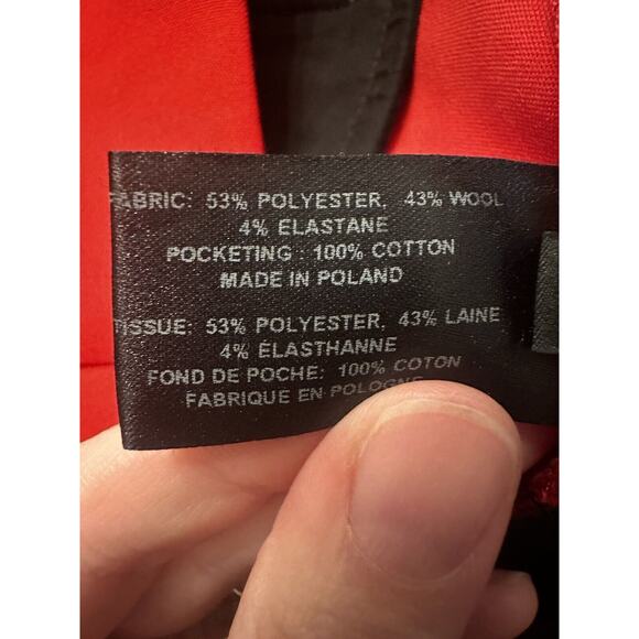 Proenza Schouler Size 6 Red Wool Blend Stretch Wide Leg Pants Pockets Luxury - Picture 9 of 16